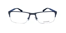 Unisex Guess GU1892 009 Metal/Blue Rectangle Semi Rimless Eyeglasses Frame