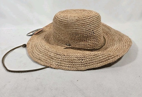 Cappello donna Scala in rafia a tesa grande con cordoncino mentoniera in pelle SPEDIZIONE GRATUITA - Foto 3 di 5