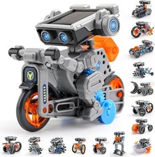 AOHU Solar Robot Building Kit Christmas STEM Gift for Boys Aged 8-13, DIY 15-in-