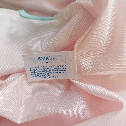 Camisón vintage Lorena talla pequeña rosa claro nailon fluido Fairycore Chemise - Imagen 3 de 14