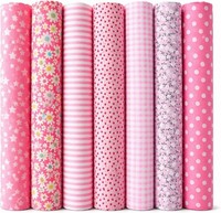 Baumwollstoff 50X50Cm 7Er Set Patchwork Quilten DIY Rosa Stoffe