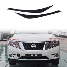 Pvc Gloss Black Headlight Eyebrows Upper Trim For Nissan Pathfinder 2013-2018