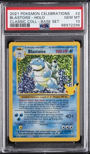 2021 POKEMON CELEBRATIONS CLASSIC COLLECTION #2 BLASTOISE-HOLO PSA 10