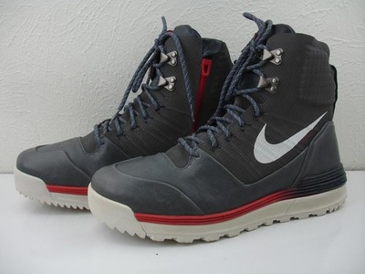 Mens 12 M Nike ACG Lunar Terra Arktos Hiking Boots USA Olympics Gray Red Flywire