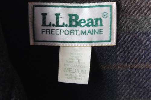 MENS M VTG LL BEAN MADE USA CHARCOAL GRAY 100% WOOL CAR COAT DRESS OVERCOAT - Picture 3 of 11