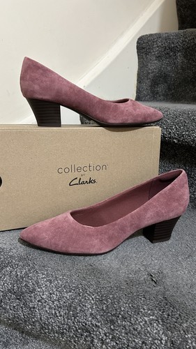 NUEVOS ZAPATOS CLARKS CUERO GAMUZA CONFORT TACÓN MEDIO BAJO INTELIGENTES PUNTIAGUDOS PARA MUJER UK 5 38 - Imagen 9 de 10