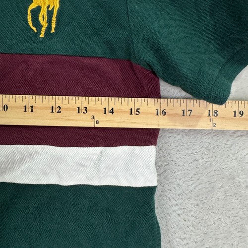 Polo Ralph Lauren Kids Boys Polo Shirt M (10-12) Green Burgundy Big Pony #3 EUC - Picture 5 of 8