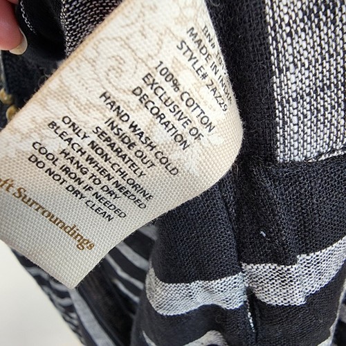 Weiche Umrandung marokkanischer Kaftan Topper Staubtuch Gr. M gestreift künstlerisch Lagenlook - Bild 16 von 16