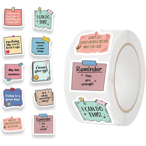 500Pcs Motivational Sticker Aesthetic Label Sticker for Water Bottle Scrapbook - Picture 1 of 8