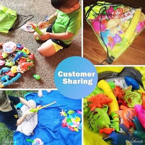 Multicolor Bath Toy Fishing Game for Kids 46 Fishes Pools Nets Learning Fun - Foto 7 di 8