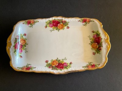 Vintage Royal Albert Old Country Roses Bone China Tray 11 5/8  x 7  England