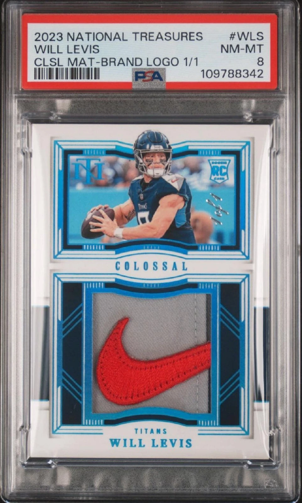 Will Levis Panini National Treasures Colossal Materials #WLS Brand Logo 1/1