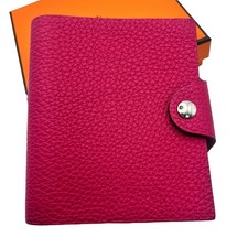 Hermes Ulysse Neo Mini Notebook Cover Togo Pink Leather w/ Refill Box