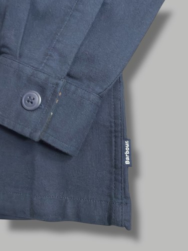 Barbour Dalton Tailored Twill Overshirt Men’s Large Navy - Picture 6 of 11
