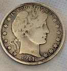 1911 Barber Half Dollar, Fine+ Condition, Silver, Free Shipping in USA, C6027