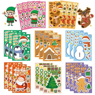 24Pcs NonToxic Christmas Stickers For Paper Gift Wrapping Party Supplies