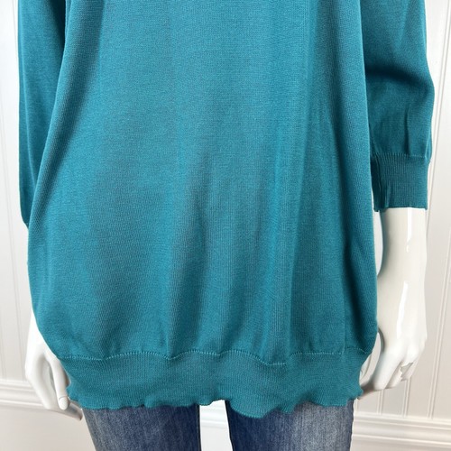 Modcloth Plus Size 2X Green Knit Sweater Pullover 3/4 Sleeve Comfy - Picture 3 of 12