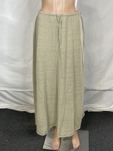 Massimo Dutti Women's Skirt Linen Blend Long Size S Beige Greenish