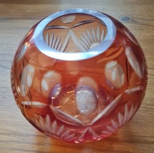 Kristallvase - rosa mit schönem Schliff