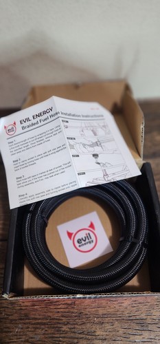 6AN Fuel Line Kit EVIL ENERGY AN6 Braided Nylon Fuel Hose PTFE Black 10FT - Picture 3 of 7