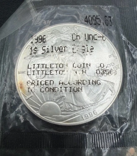 American Eagle Silver $1 Coin 1996 Uncirculated 1 oz .999 Fine Silver Littleton