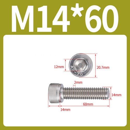 M10 M12 M14-M20 A2 Stainless Steel Allen Bolts Socket Cap Screws Hex Head DIN912 - Picture 53 of 101