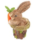  Bunny Ornament Straw Figurine Bunnies Sculpture Decoration Statue
