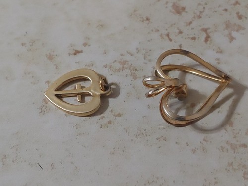 Lote de 8 corazones medallón colgante moderno de colección con diamantes de imitación mop tono dorado plateado - Imagen 16 de 19