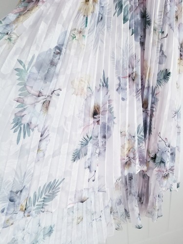 Ted Baker Daniiey Woodland Pleated Maxi Dress Pale Pink Floral Size 5 UK 16 BNWT - Picture 8 of 18
