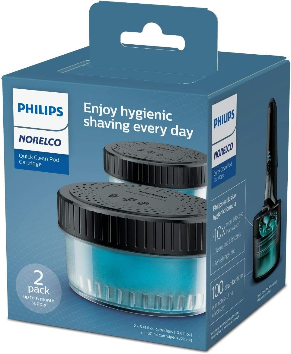 Quick Clean Pod Cartridge, Easy Cleaning of Your Electric Shaver, Alcohol Free a