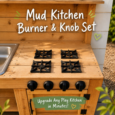 Mud Kitchen Accessories Set   Stove Burner & Knobs for Kids Outdoor Play Kitchen