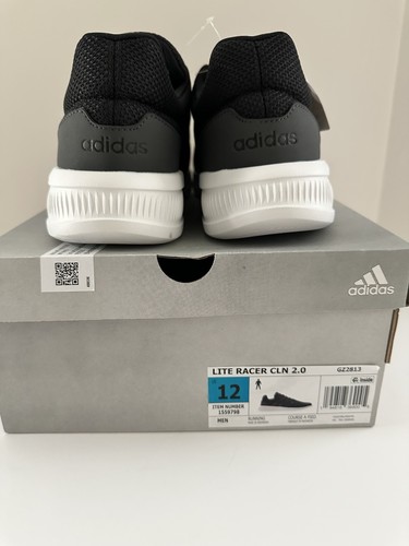 ADIDAS LITE RACER CLN 2.0 'BLACK CARBON' GZ2813 Men’s Size 12 Adidas Sneakers - Picture 7 of 13