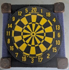 Vintage English Dart Board 40s 50s Made in England 14inch Reversible. Sportcraft