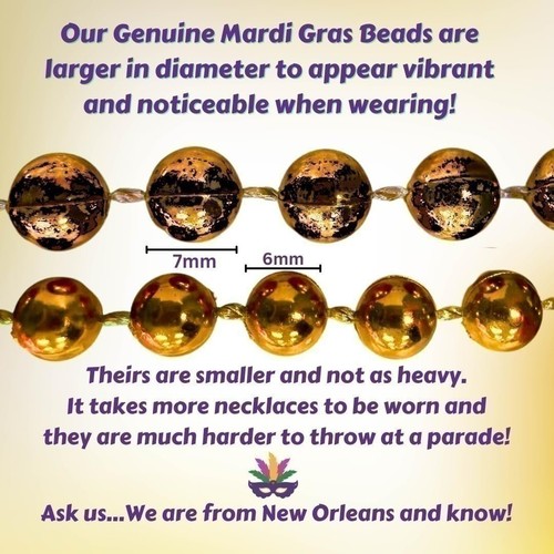 Cuentas de Mardi Gras rojas, blancas, azules - 33 pulgadas 7 mm, 10 docenas, 120 piezas - Imagen 14 de 30