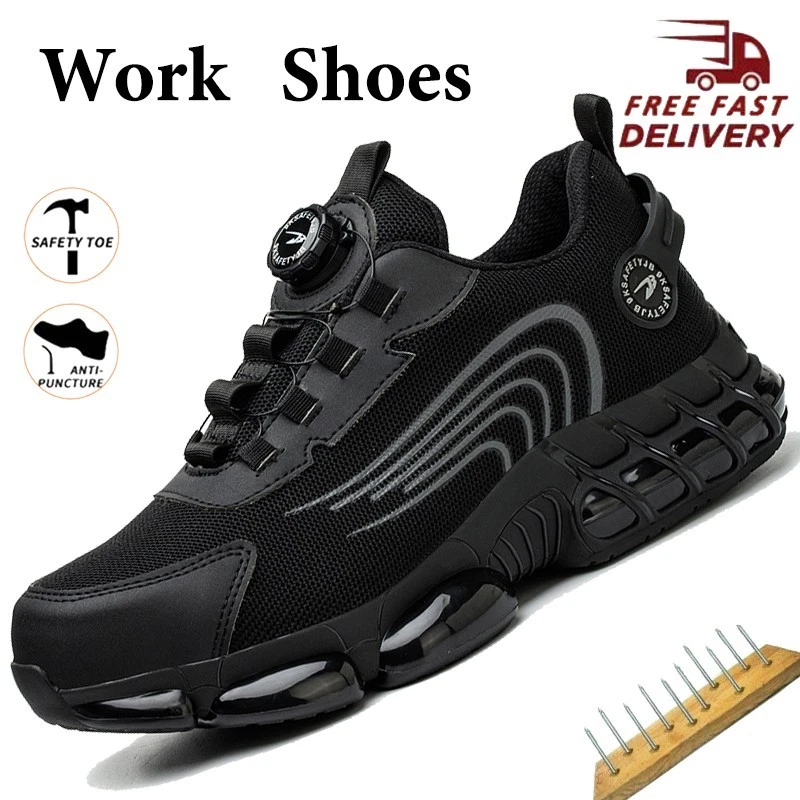 Mens Work Boots Steel Toe Safety Shoes Indestructible Sneakers Lightweight Shoes