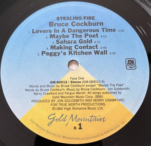 BRUCE COCKBURN - Stealing Fire LP in SHRINK w/ INNER - 1984 - GM80012 Vinyl * NM - Picture 3 of 8