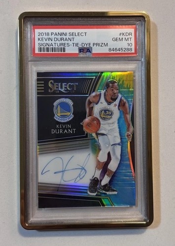 2017-18 Panini Select Kevin Durant Tie Dye Signatures PSA 10 /25 Auto GSW POP 5 