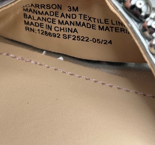 Steve Madden Carrson Mädchen Silber Metallic Perlen Blockabsatz Größe 3Y - Bild 8 von 8