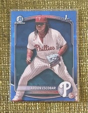 2025 Bowman Sapphire Aroon Escobar Chrome 1st #BCP-65 Phillies