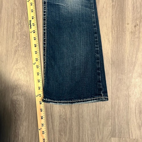 Silver SUKI Womens Bootcut Jeans Sz 27x30 Embroidered Pockets - Picture 10 of 10