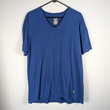 Polo Ralph Lauren V Neck T Shirt XL Blue Classic Fit Cotton Tee Yellow Pony
