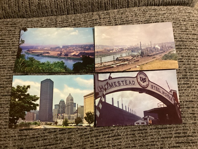 (4) 1960’s UNITED STATES STEEL Postcards - HOMESTEAD, ALIQUIPPA, PITTSBURGH