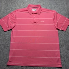 Cutter and Buck Golf Polo Shirt Mens XL/TG Pink/White Short Sleeves 1/4 Button
