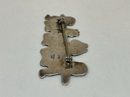 Vintage EFS Mexico 925 Sterling Silver Save The Children Brooch Pin - Picture 10 of 16