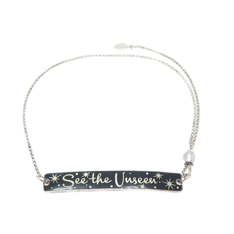 Pulseira ajustável ALEX & ANI DISNEY 925 esmalte esterlina veja o invisível 6-10" - Imagem 3 de 4