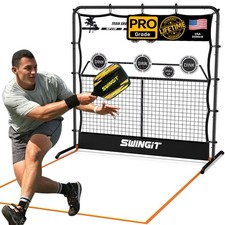 Portable Pickleball Rebounder Net with Kitchen 6ft High, Wide, Black