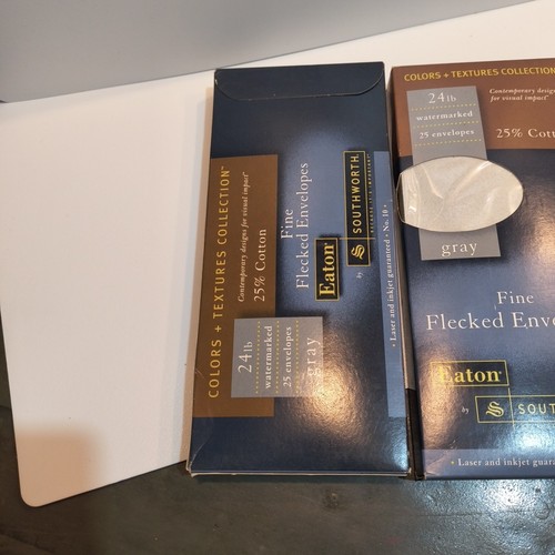 24lb Eaton Southworth Gray 25% Cotton Fine Flecked Envelopes - 50ct - Picture 3 of 3