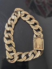 9ct gold curb pattern link bracelet heavy