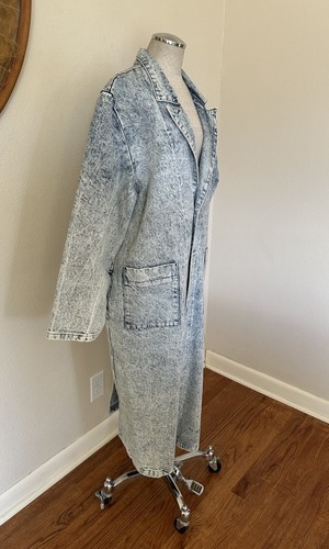 Vintage 90s Sundance Acid Wash Jeans Trenchcoat Western Indy Damen L - Bild 5 von 10