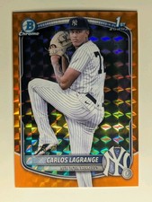 Carlos Lagrange 2025 Bowman Chrome 1st Orange Geometric Refractor /25 Yankees